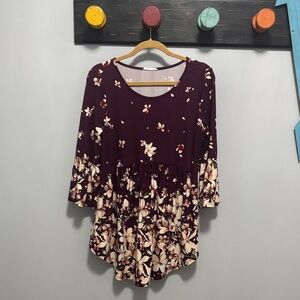 Floral Burgundy Women's Top